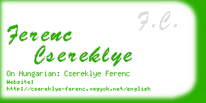 ferenc csereklye business card